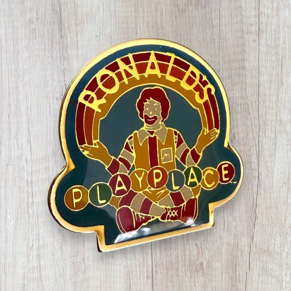 Ronald McDonald Playground Playplace Vintage Enamel Pin Brooch McDonalds 80s